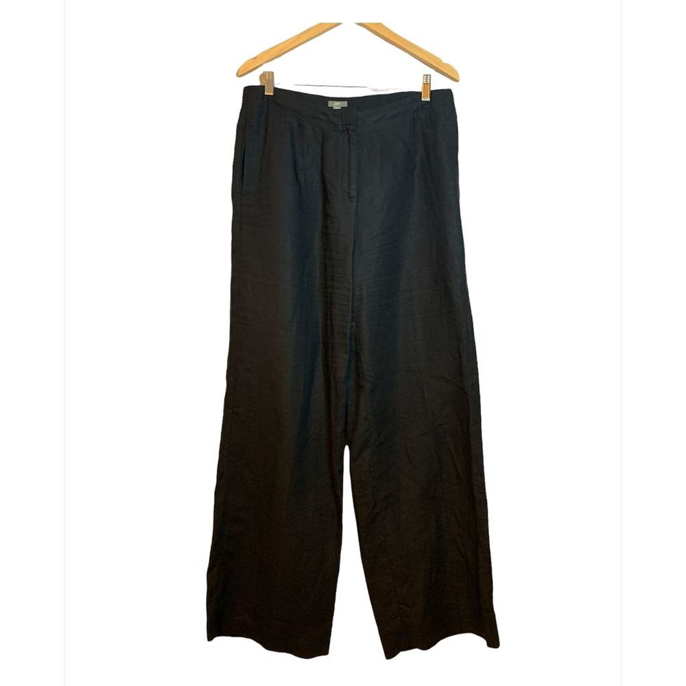 J Jill 100% linen black wide leg pants Sz 12